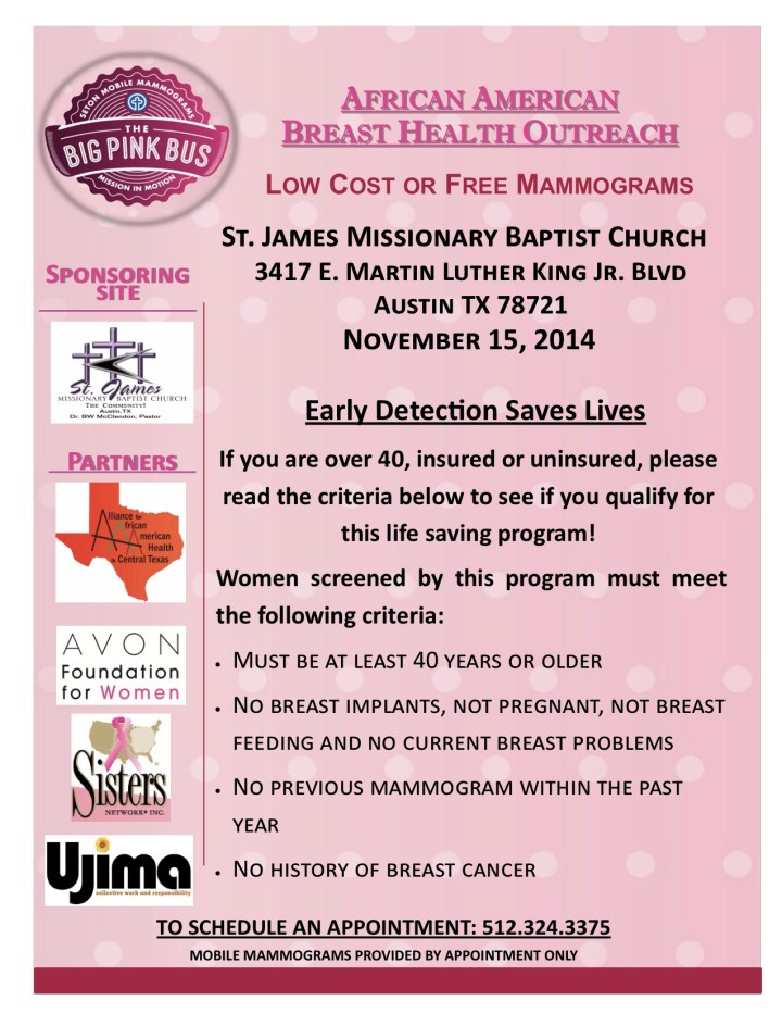 AA Breast Health Outreach at St. James MBC
